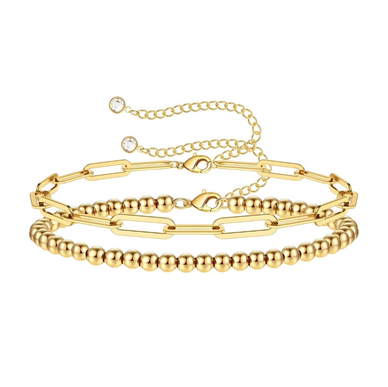 Bead paper clip bracelet