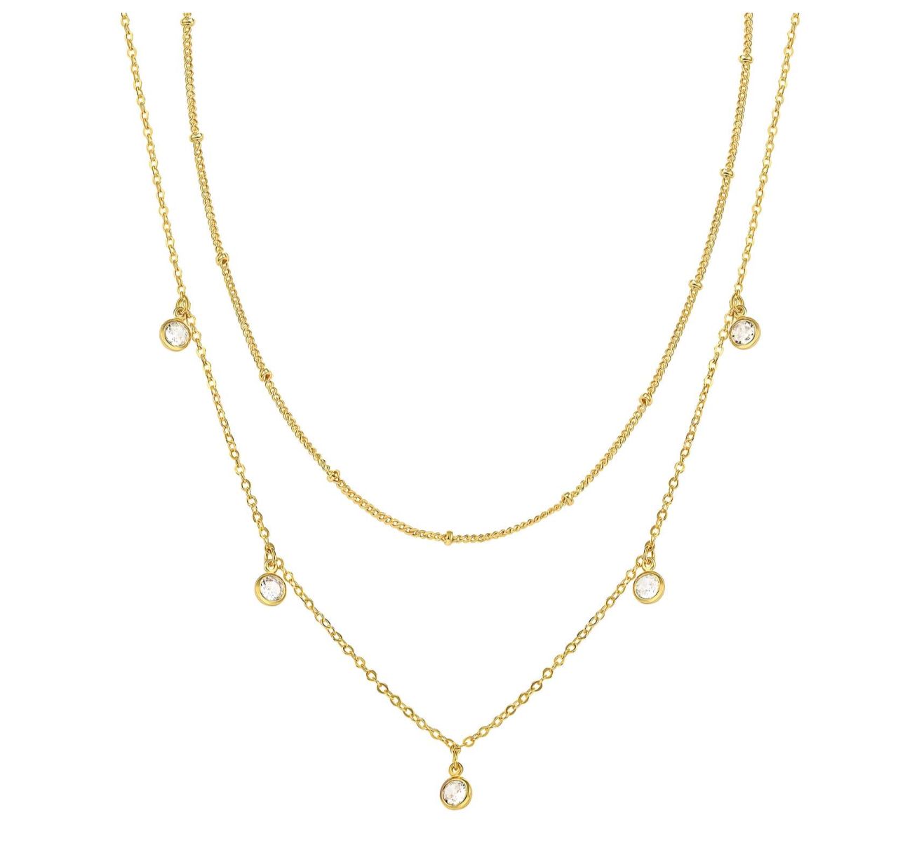 Diamond layered necklace