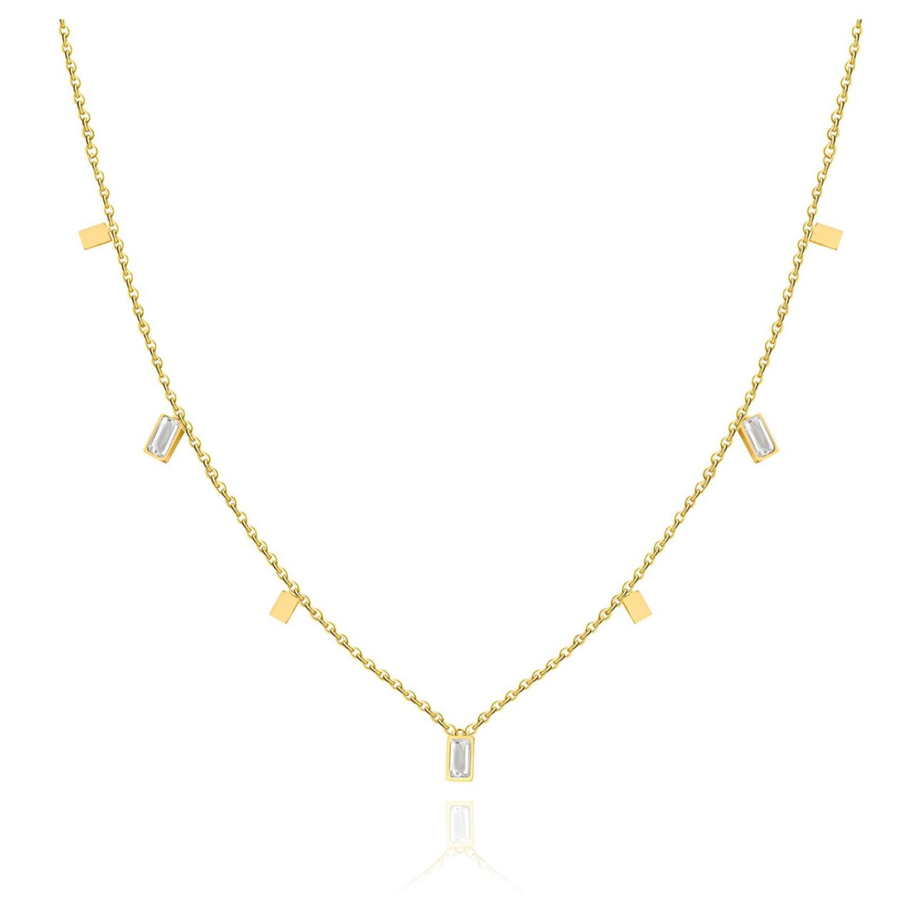 Diamond baguette necklace