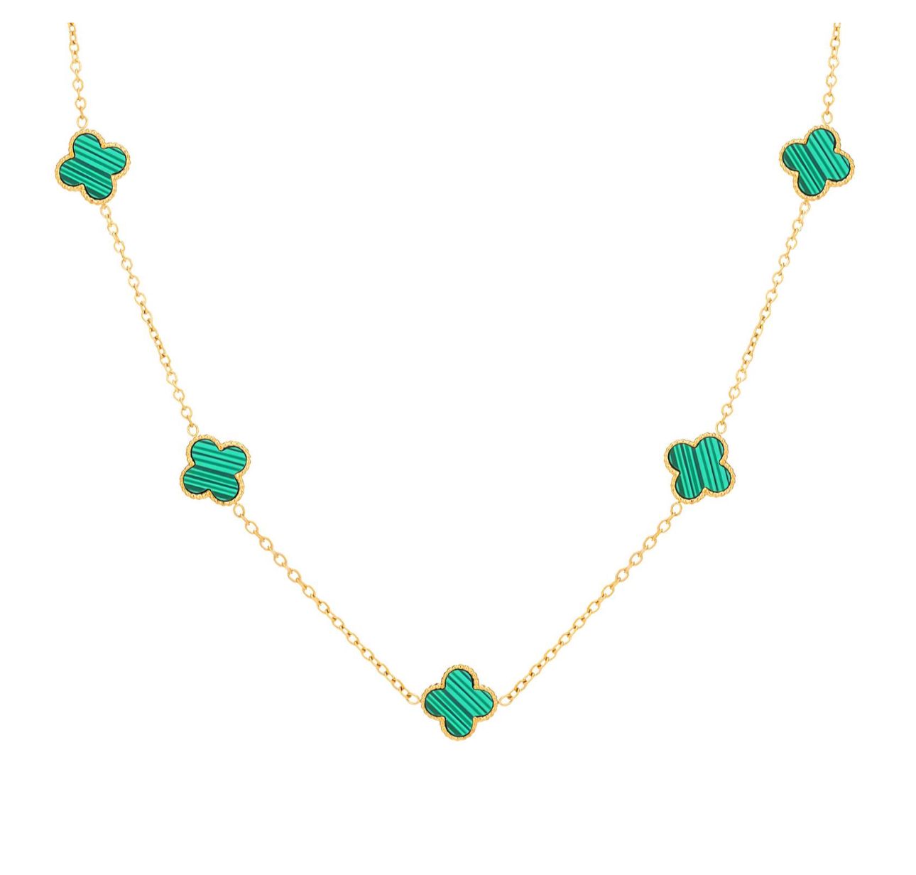 Green clover necklace