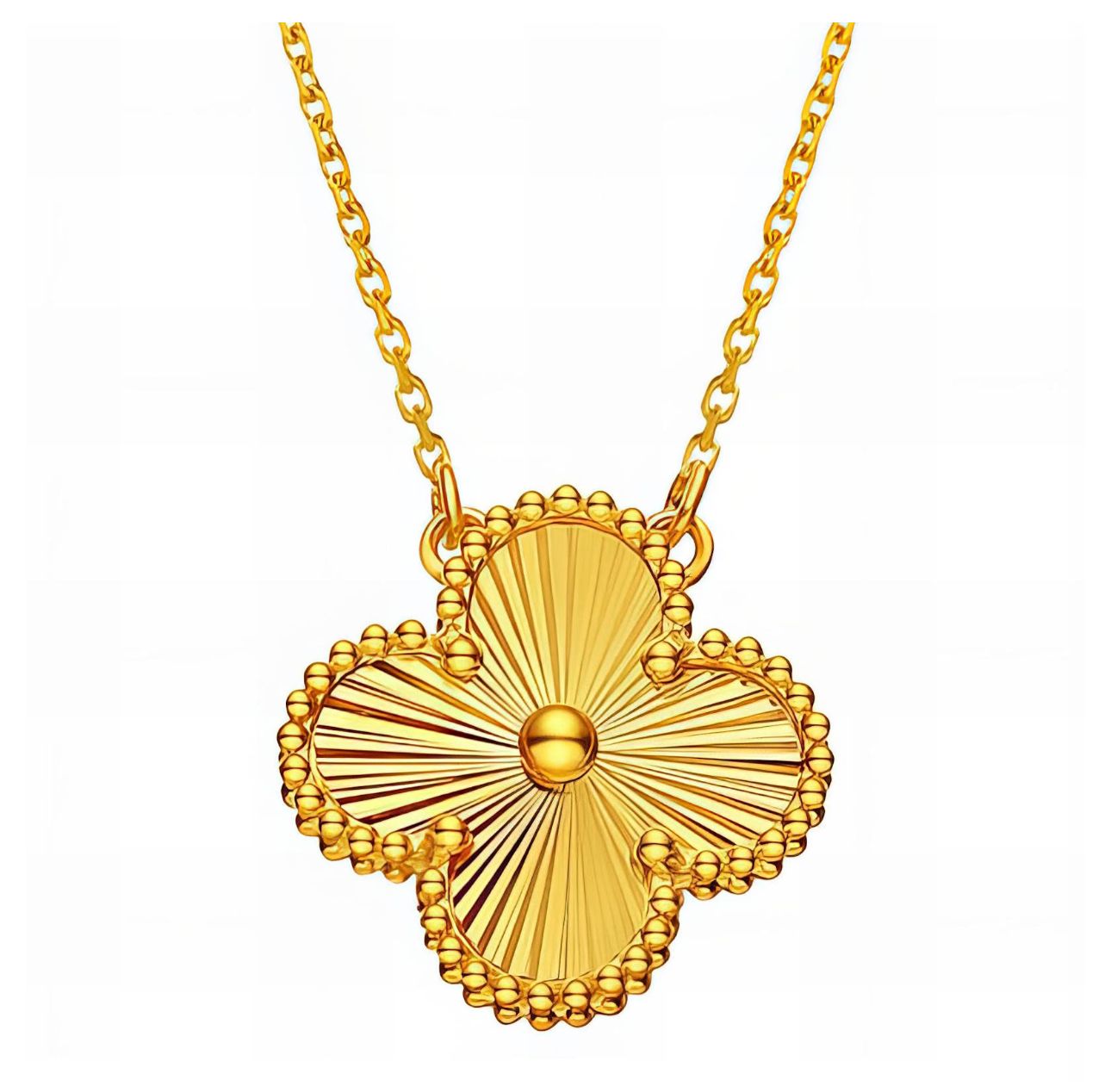 Single gold clover necklace