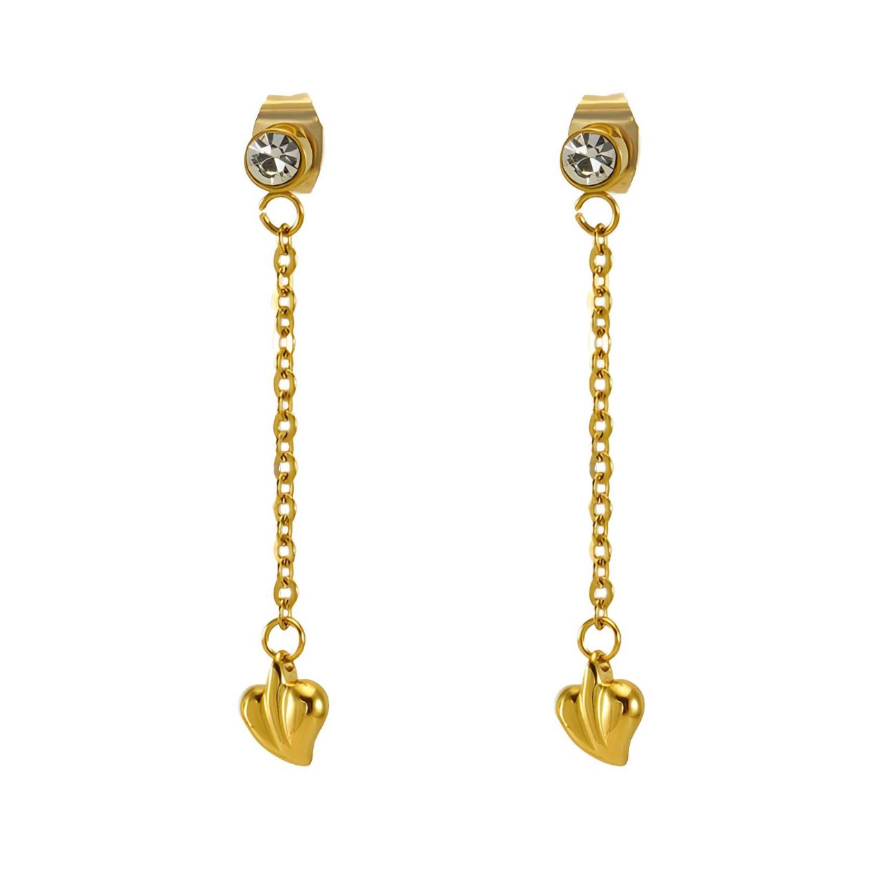 Dangling heart earrings