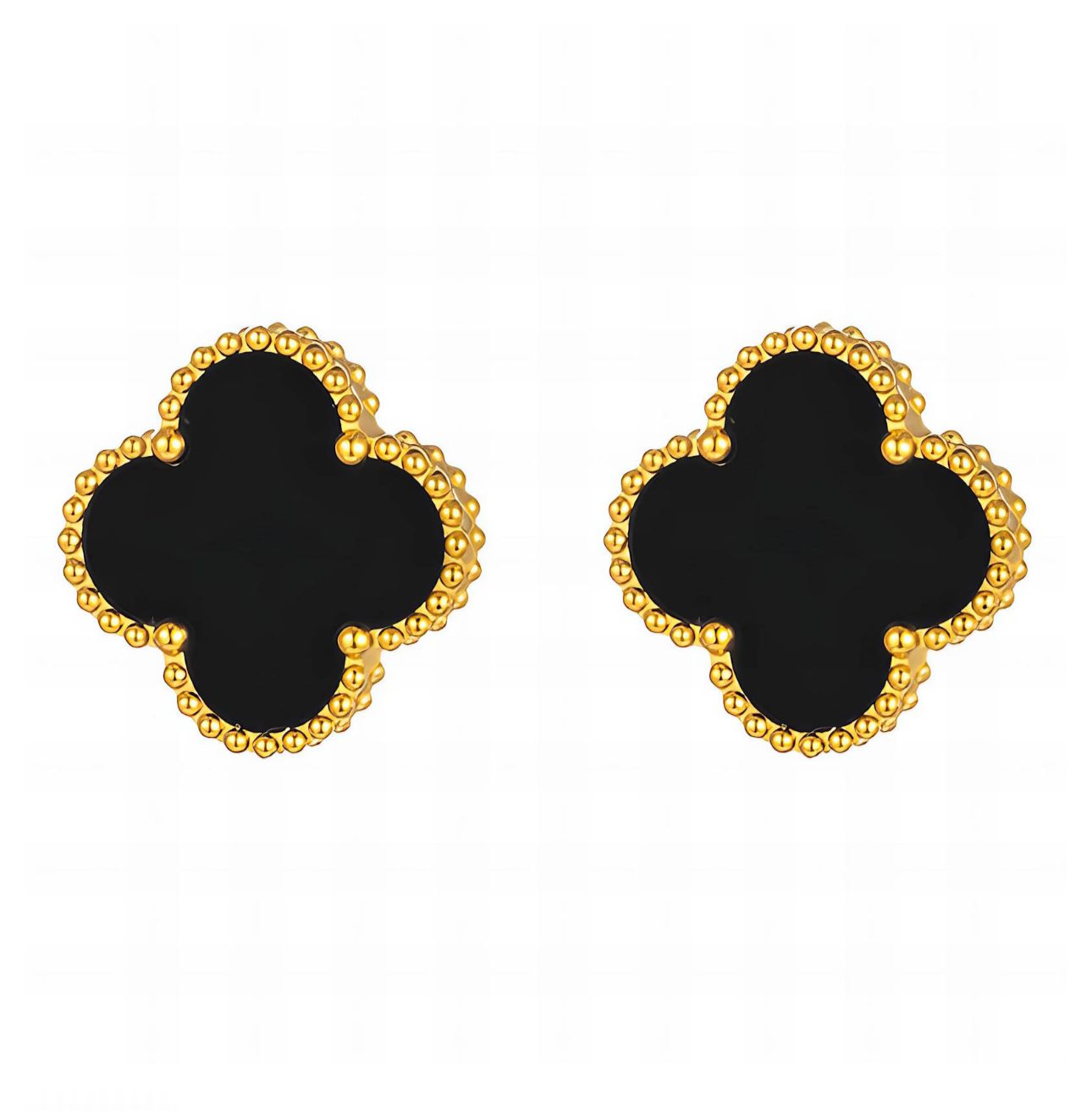 Clover black earrings
