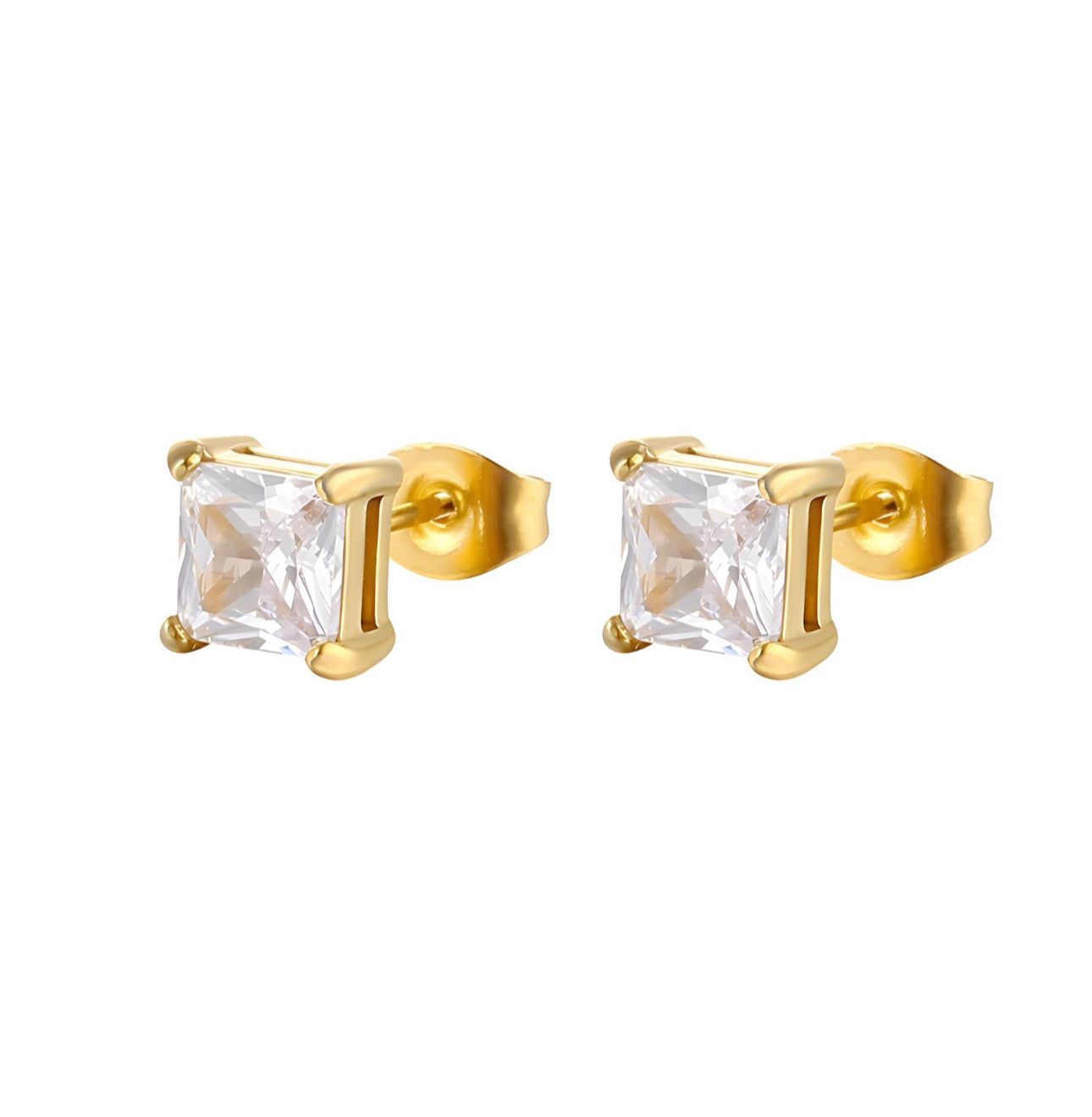 Princess cut earrings