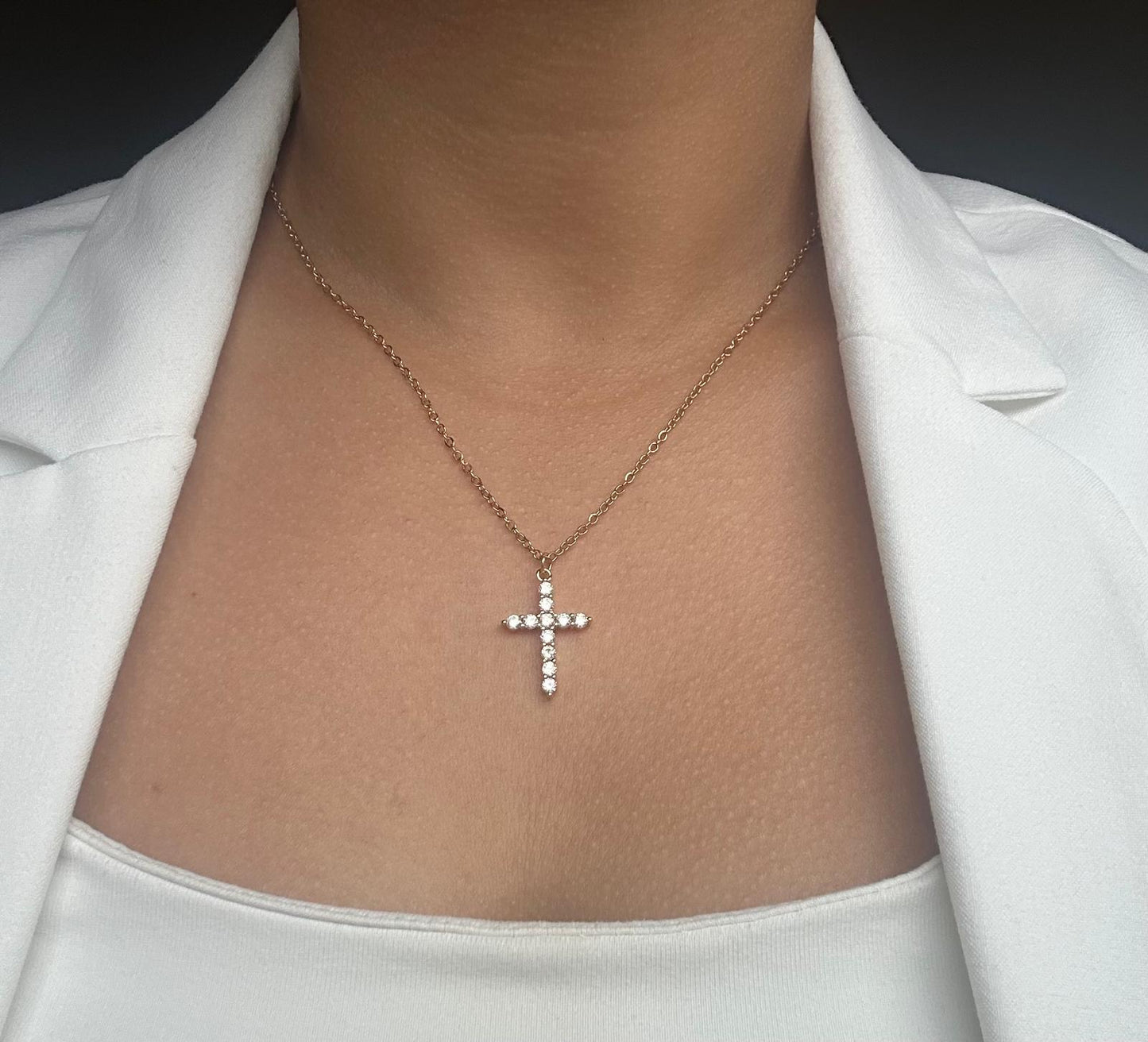 Diamond cross necklace