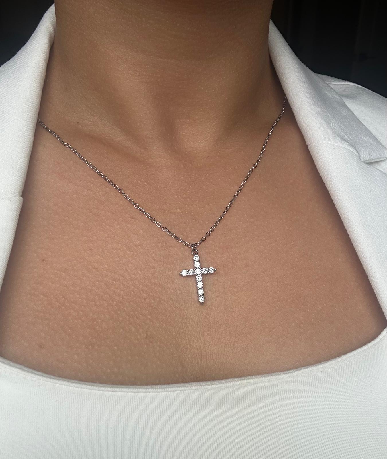 Diamond cross necklace