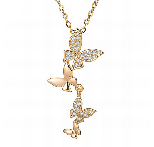 Diamond butterflies necklace