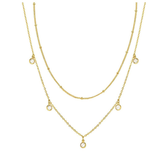 Diamond layered necklace