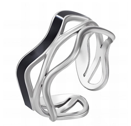 Black wavy ring
