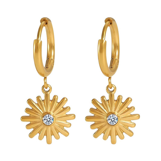 Flower drop earrings