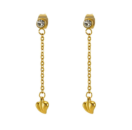 Dangling heart earrings
