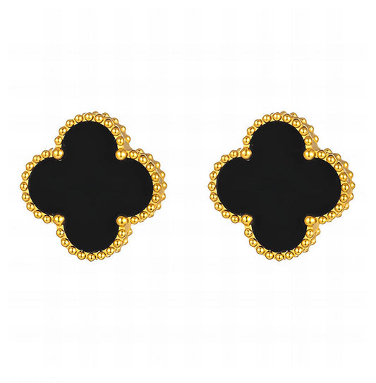 Clover black earrings