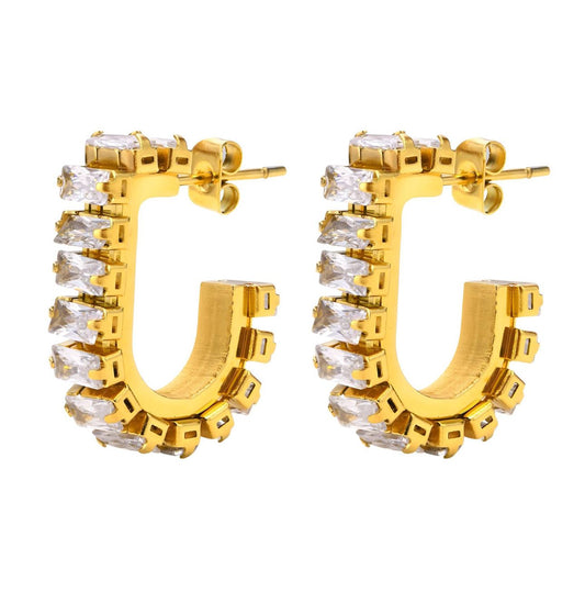 Diamond hoops earrings