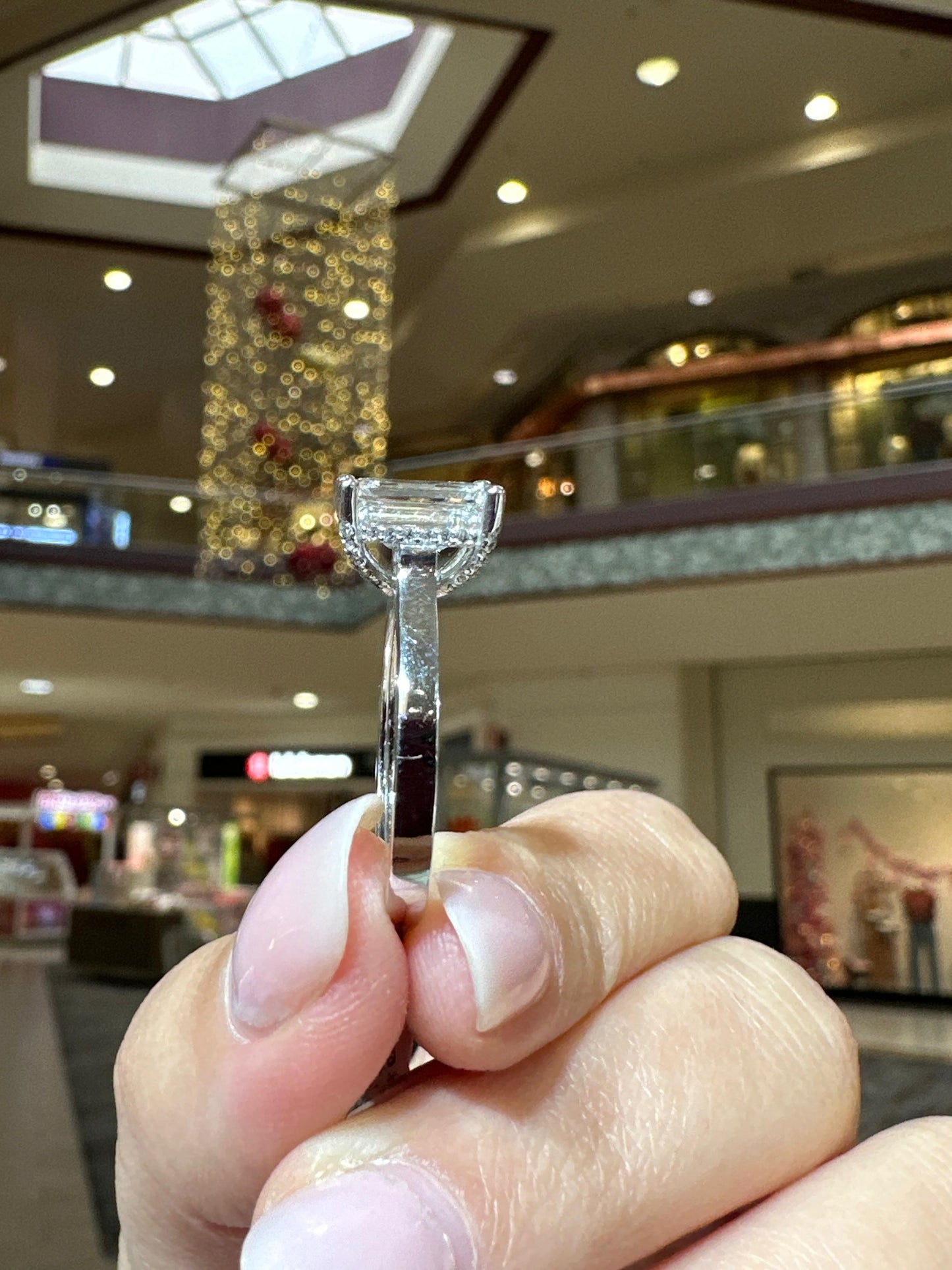 2.12 Carat Emerald Cut Lab-Grown Diamond Ring 14KT White Gold Size 7