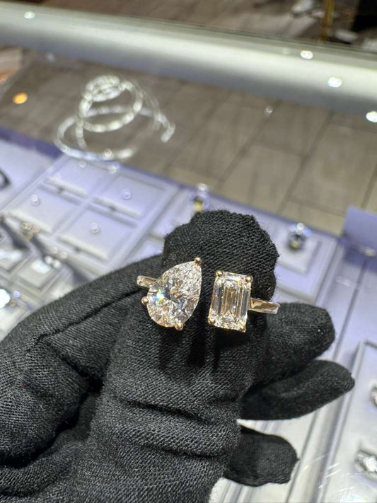 Toi et Moi Pear & Emerald Cut Lab-Grown Diamond Ring